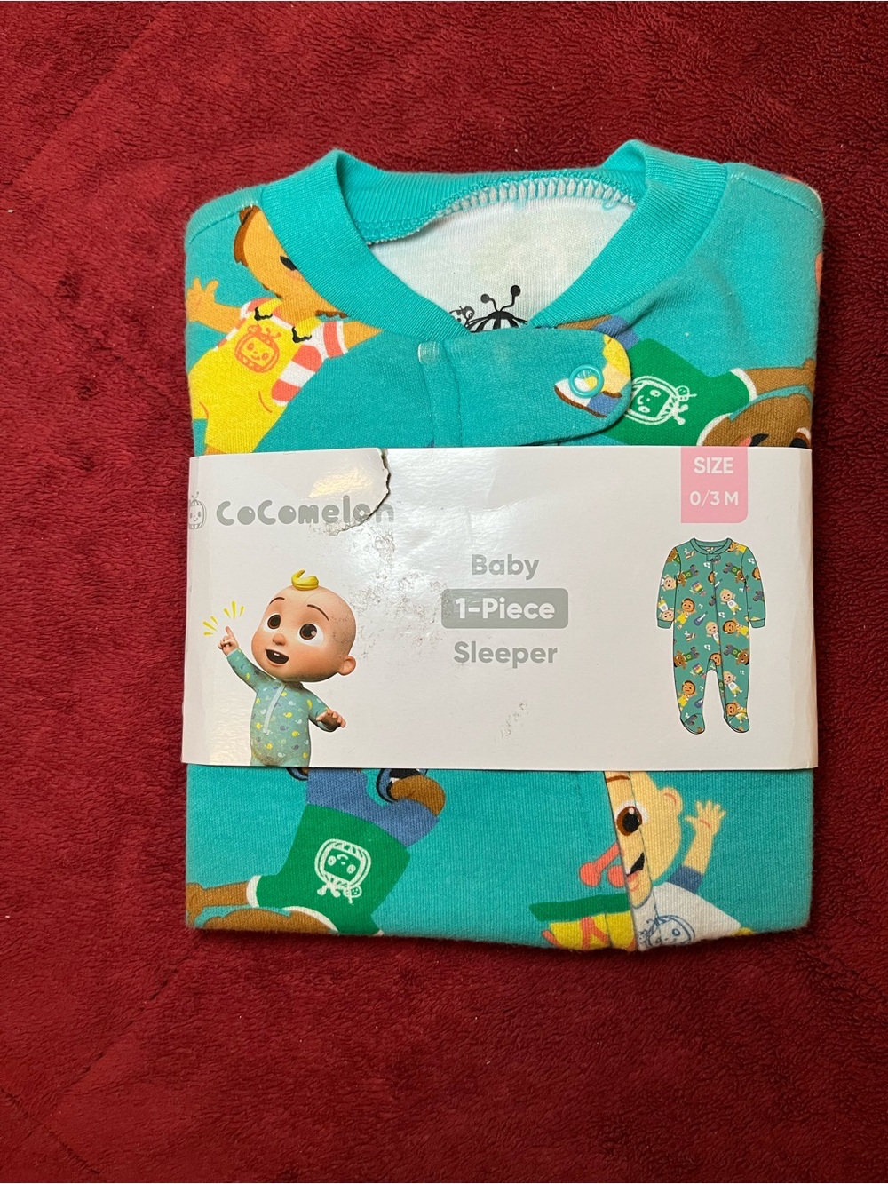 Cocomelón Teal Baby 1-Piece Sleeper